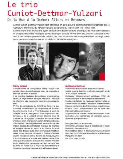 dossier de presse de Denis Cuniot, pianiste klezmer