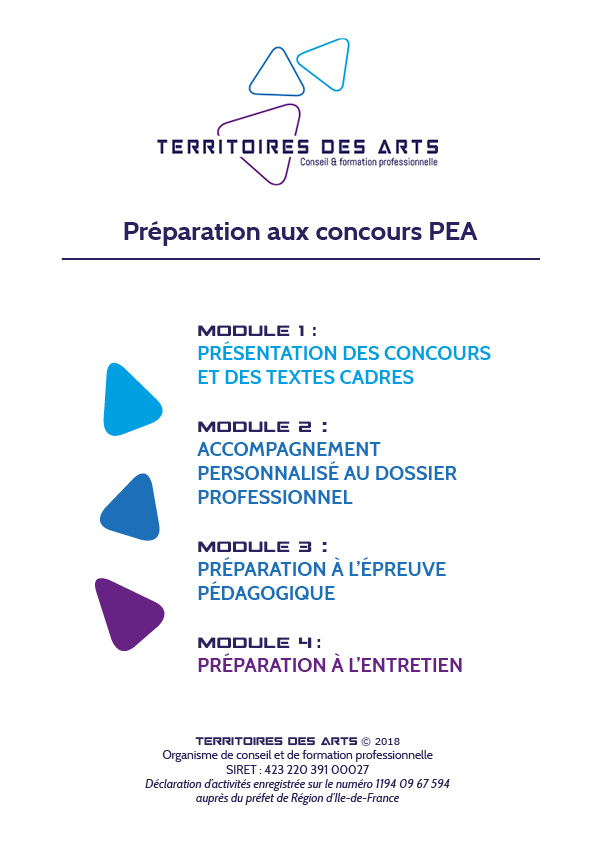 formation professionnelle musique danse théâtre arts plastiques