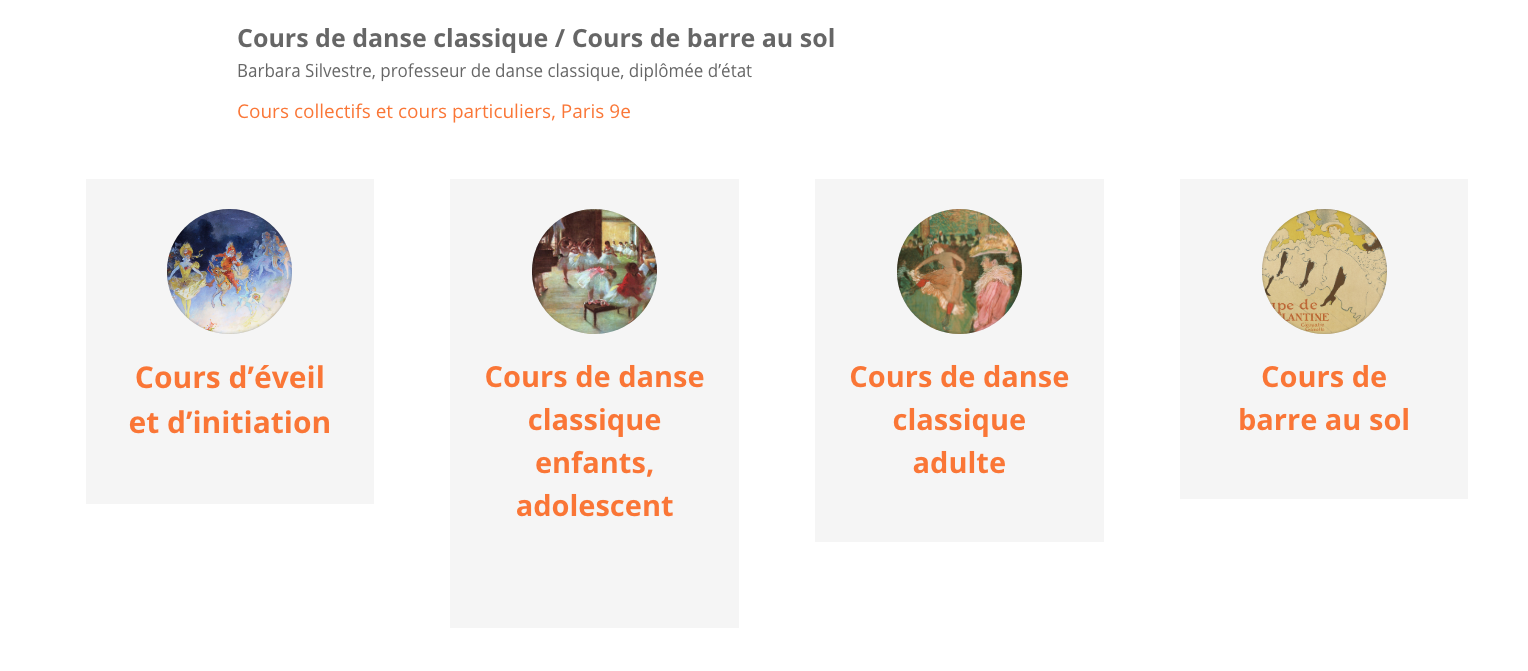 site Internet BarbaDanse cours de danse