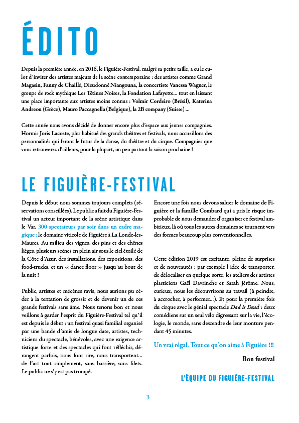 Dossier de presse pour le Figuière-Festival
